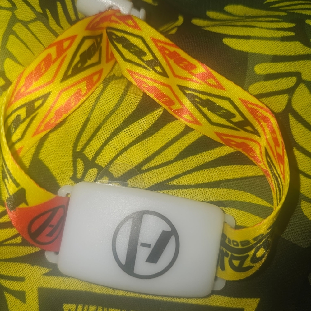 Yellow and Red Patterned Wristband